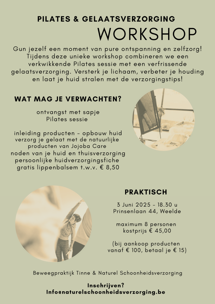 Workshop Pilates & gelaatsverzorging